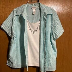 NWOT. Alfred Dunner layered look short sleeve shirt